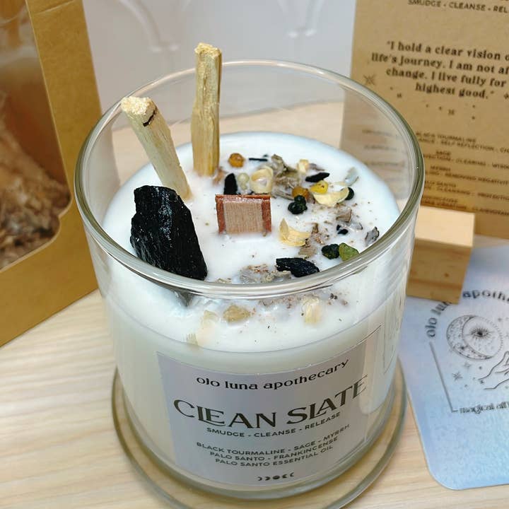 Clean Slate Intention Candle for wholesale by Ojo Luna Apothecary