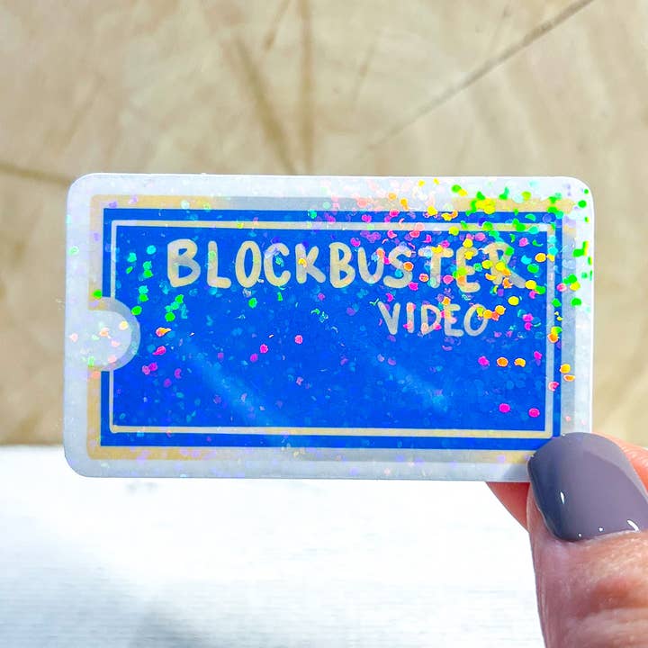 Holographic BlockBuster 90s Nostalgia sticker for wholesale by Simply Evelyn Co
