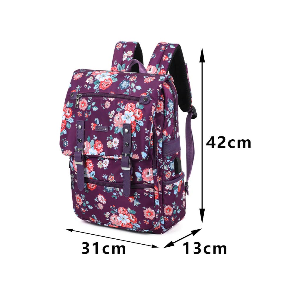 Strathurie – wholesale Backpack – Unisex – Strathurie White Floral Backpack1
