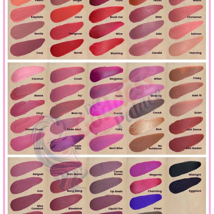 Deegoddesspalace LLC. – Großhandel Lippenstift-Sets – 50-teiliges Private Label-Lippenstift-Set (Premium-Qualität)