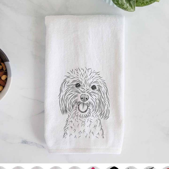 Cuddles the Coton de Tulear Hand Towel for wholesale by Inkopious
