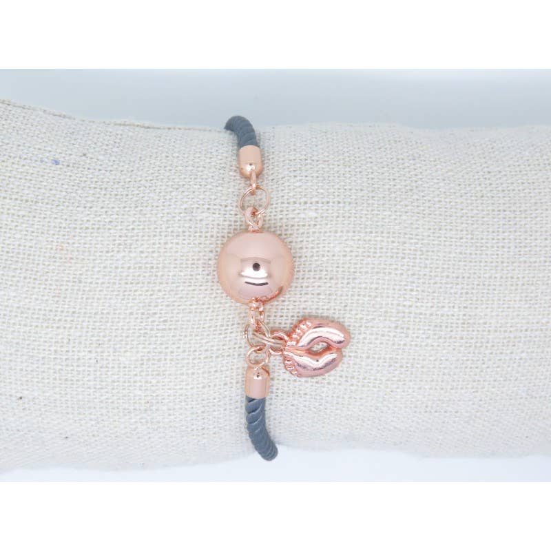 F de Bm créations - Wholesale Charm/Dangle Bracelet - PREGNANCY BRACELET WITH ROSE GOLD COATING AND LITTLE FEET AND1