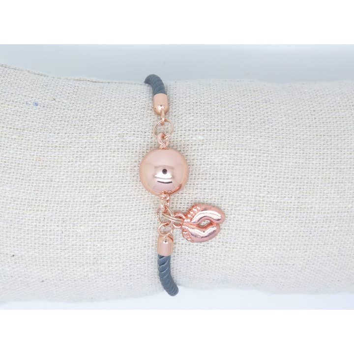 F de Bm créations - Wholesale Charm/Dangle Bracelet - PREGNANCY BRACELET WITH ROSE GOLD COATING AND LITTLE FEET AND1