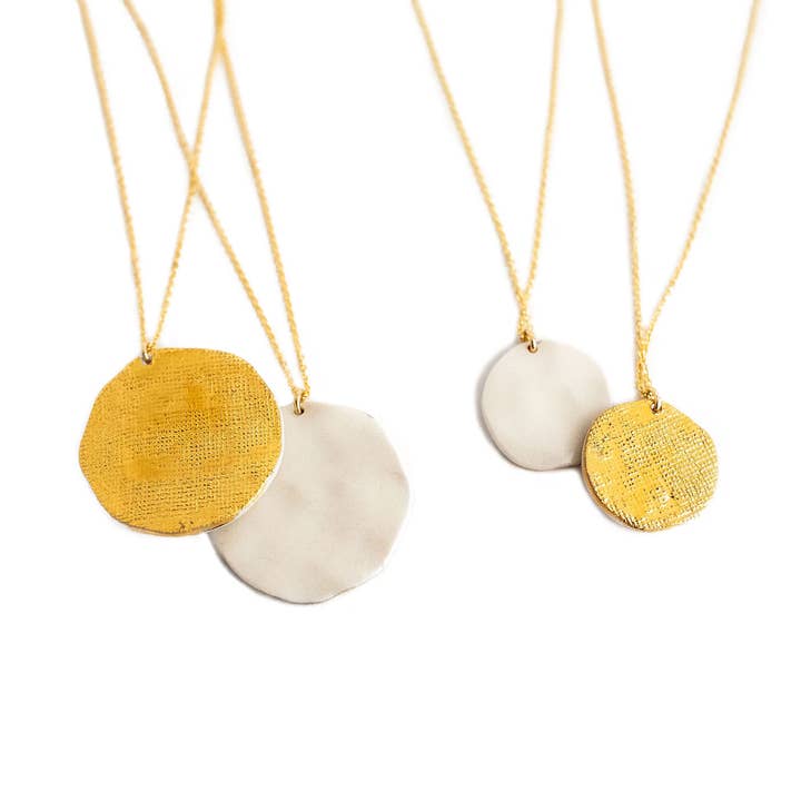 Jenna Vanden Brink Ceramics - Wholesale Pendant/Charm Necklace - Sun and Moon Necklace (small)
