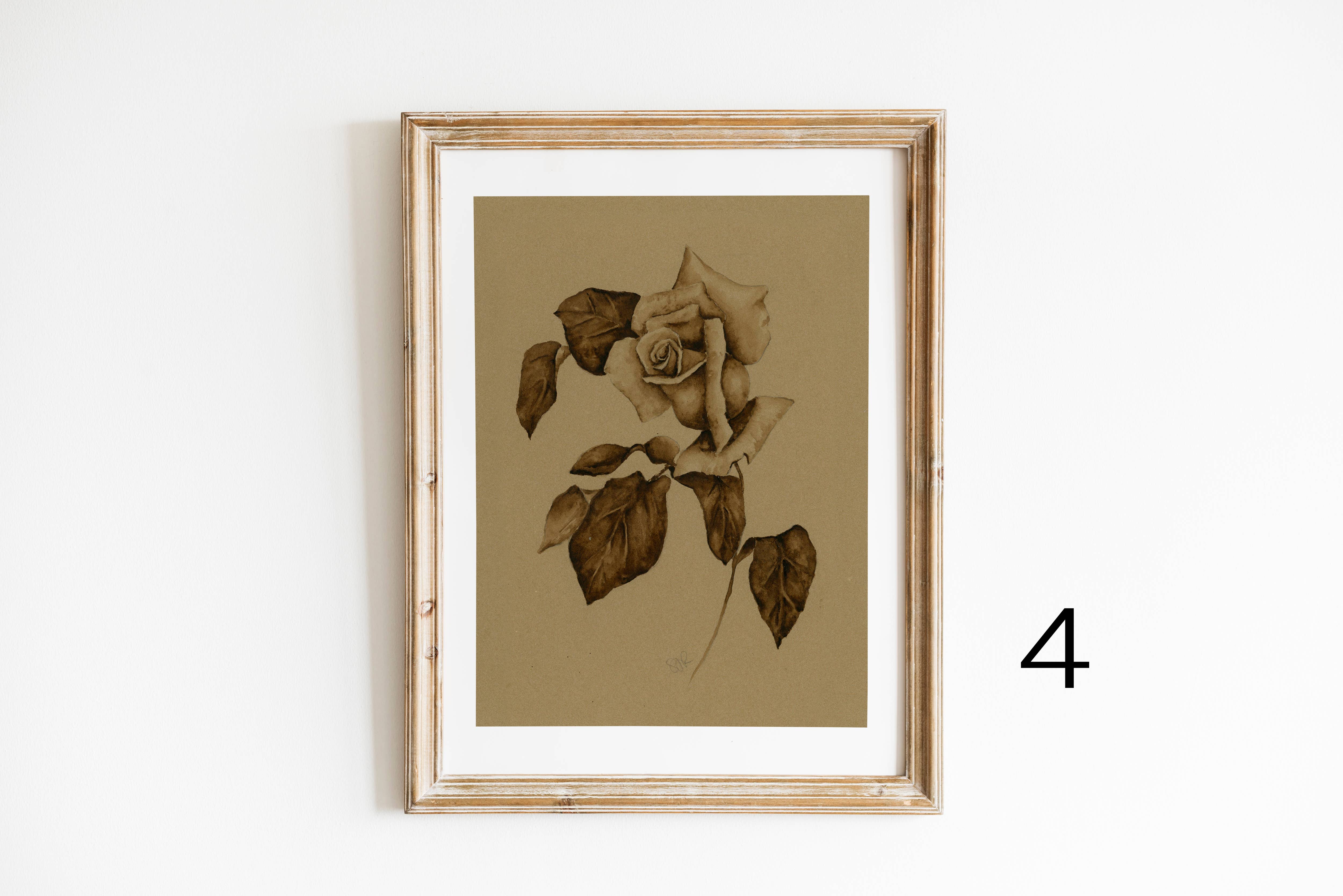 Sarah Jane Studio Art - Wholesale Art Print - Vintage Sepia Rose Prints3