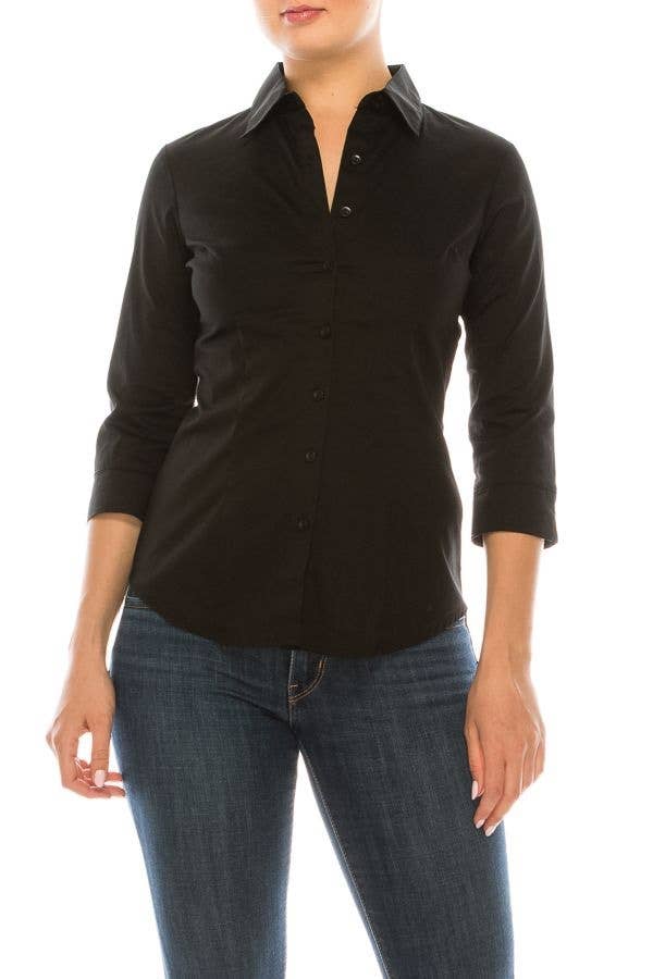 Cezele – wholesale Buttoned-down shirt – Women's – Essential Stretch Poplin Shirt9
