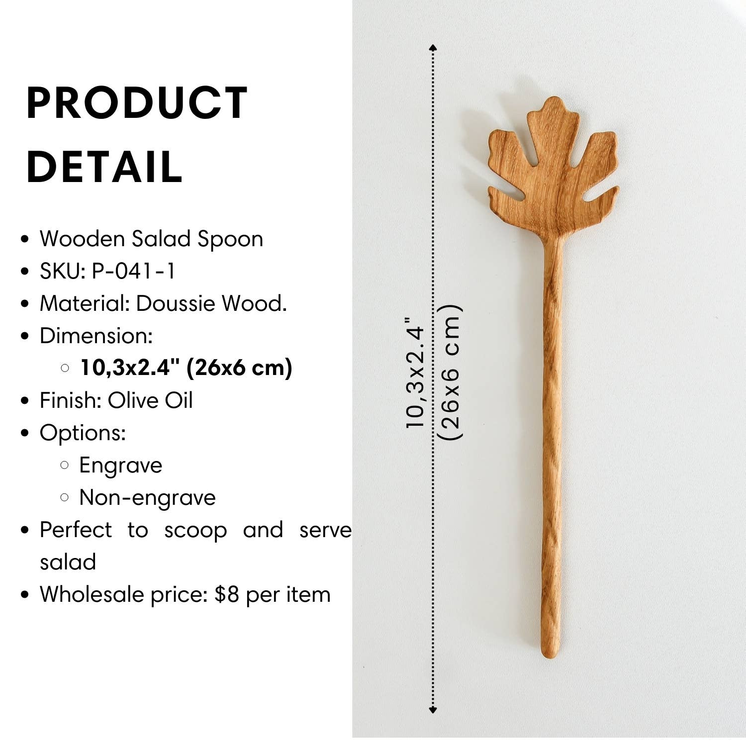 194 Craft House – Großhandel Servierbesteck – Holz-Salatzangen – Küchen-Servierbesteck6