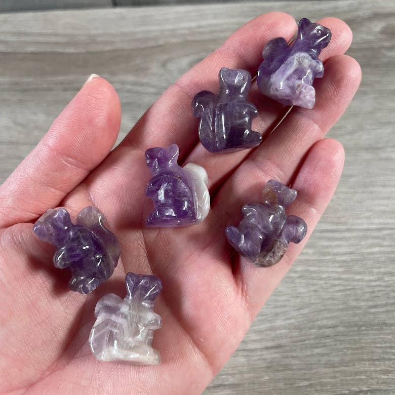 Keystone Crystals - Vente Figurine décorative - Figurines d'écureuils en pierres précieuses petites – Cristal sculpté assorti10