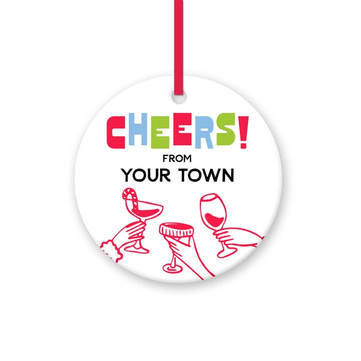 Adorno de Ciudad Personalizado con Brindis de Cóctel, nombre personalizado para venta al por mayor de Rock Scissor Paper