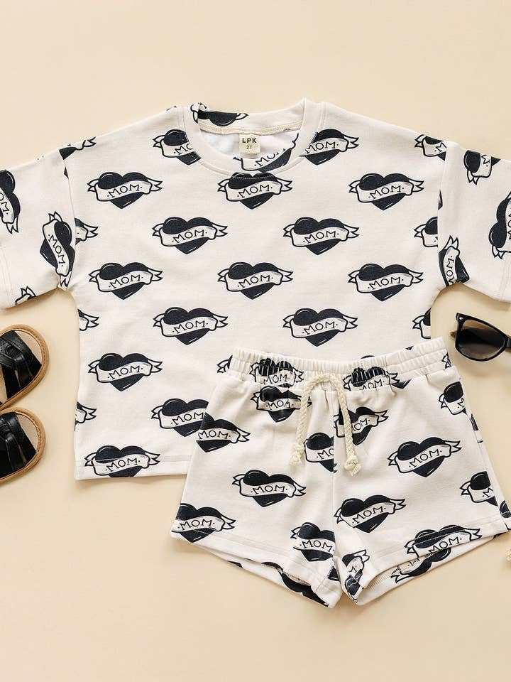 Shorts Set | Mom tattoo for wholesale by Lucky Panda Kids