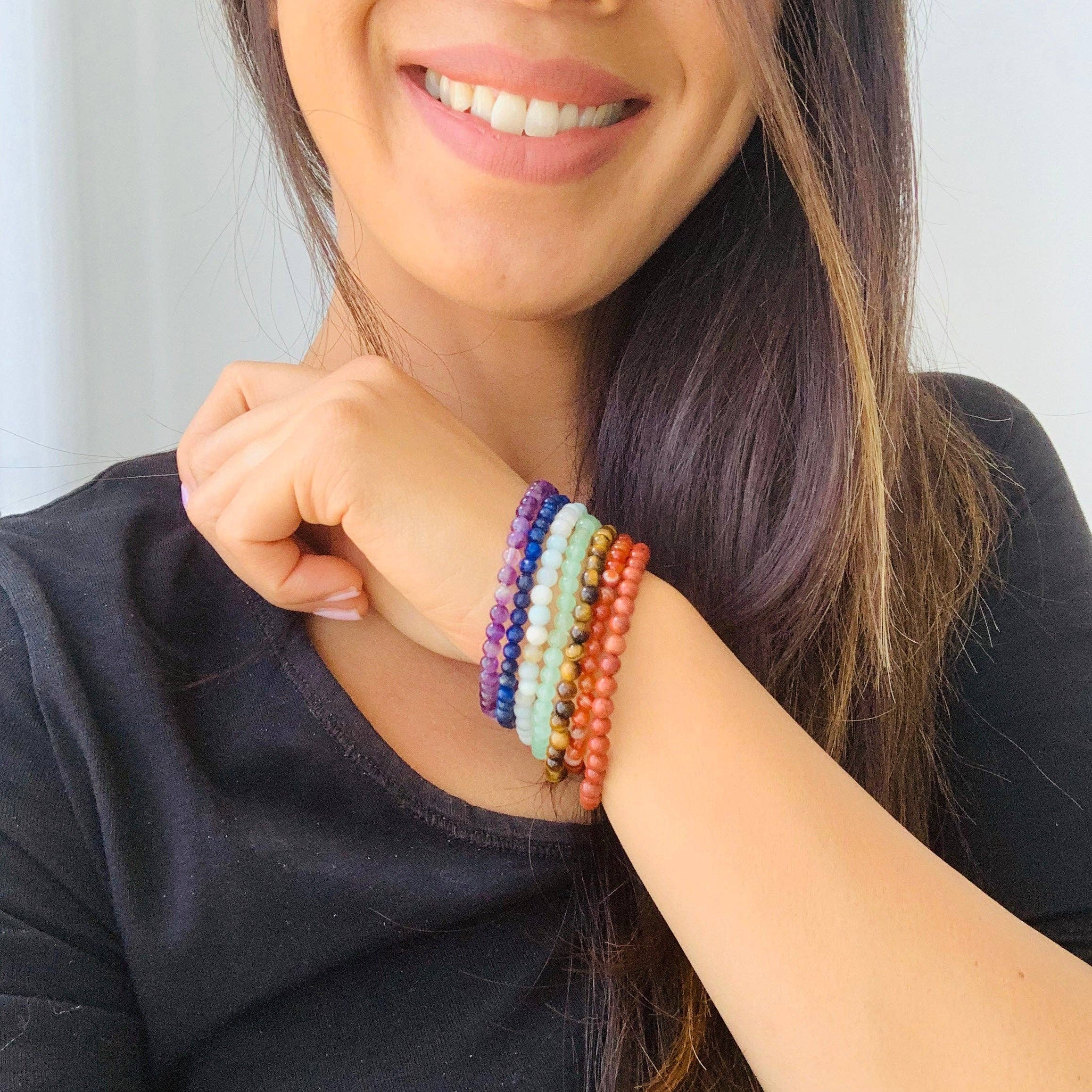 KARMA YOGA SHOP - Wholesale Jewelry Set - Set of 7 “Energy of the 7 Chakras” Mini Bracelets4