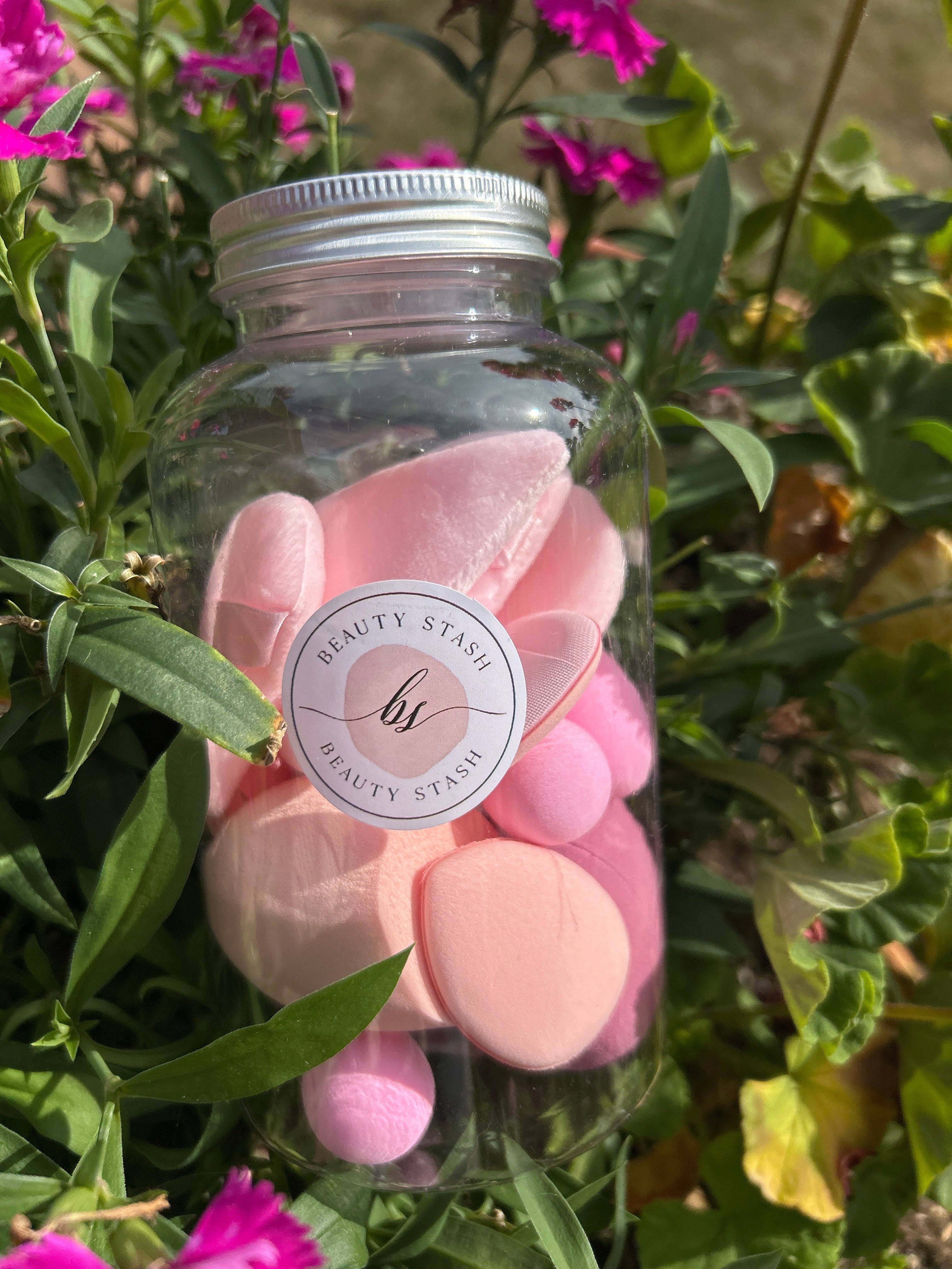 Beauty Stash - Wholesale Makeup Sponge/Blender - Luxe Makeup Blender Jar – 14-Piece Beauty Sponge & Blender Set for Flawless Makeup2