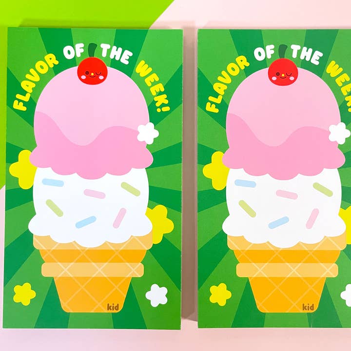Kidnichols - Wholesale Notepad - Flavor of the Week Notepad | Ice Cream | Kawaii Stationery3
