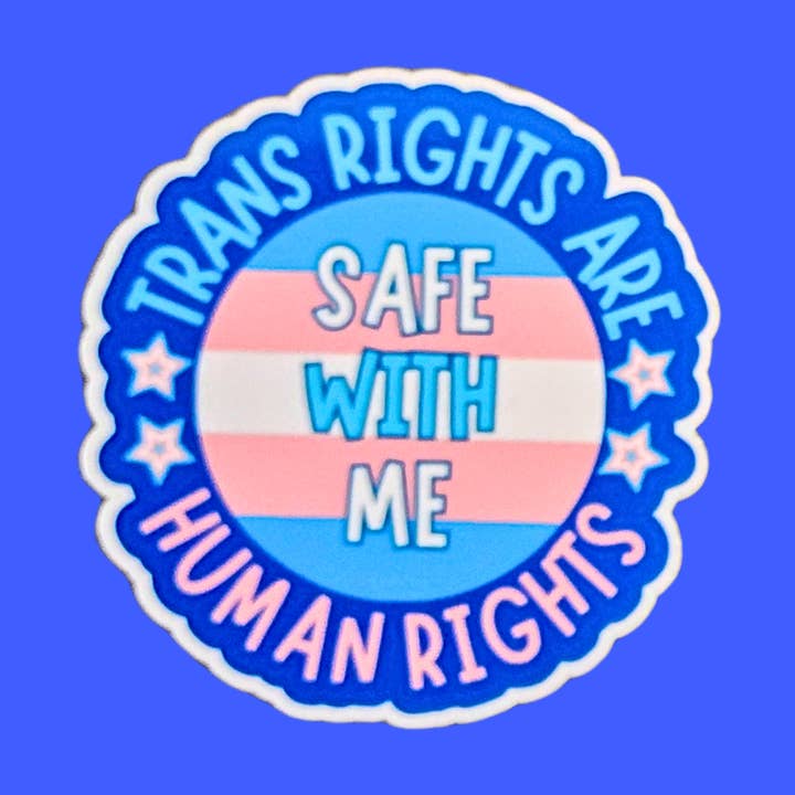 Autocollant Trans En sécurité avec moi Vinyle brillant Fait main pour la vente par sent with Pride