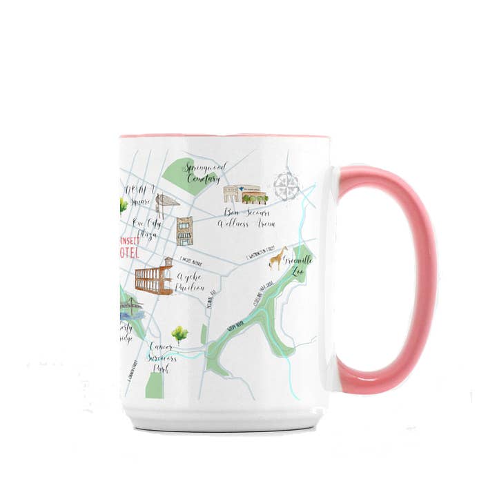 Dodeline Design - Wholesale Coffee Mug - Greenville SC Map Mug1