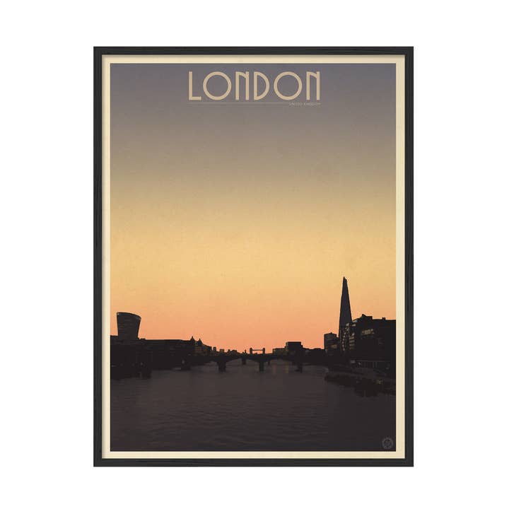 London Skyline Väggkonst Tryck | London Soluppgång Reseposter för wholesale av Places & Spaces Art Co. Travel Prints