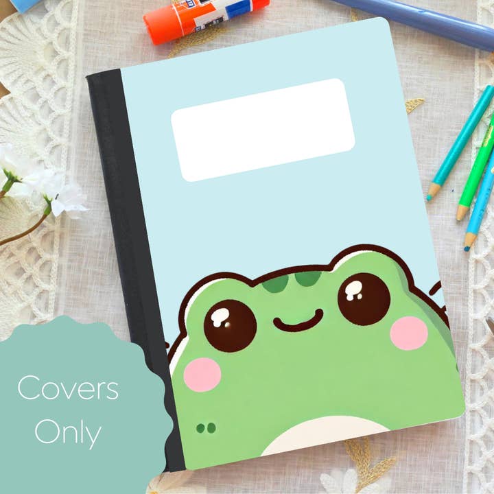 Kawaii Frog-Composition Notebook Cover for wholesale by Oily Graphic Creations
