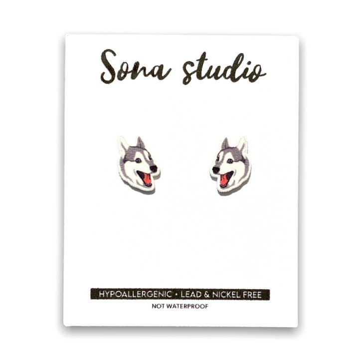Pendientes Husky Happy para venta al por mayor de Sona Studio