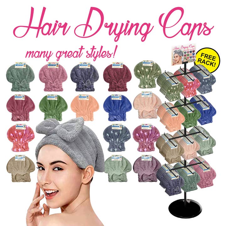 Deluxe Import Trading - Wholesale Hair Dryer - 144pc Hair Dry Towels Display