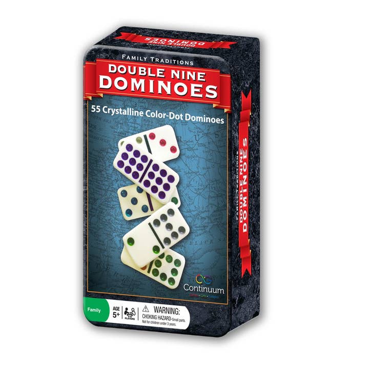 Continuum Games - Wholesale Dominoes - Family Traditions Double 9 Dominoes Tin