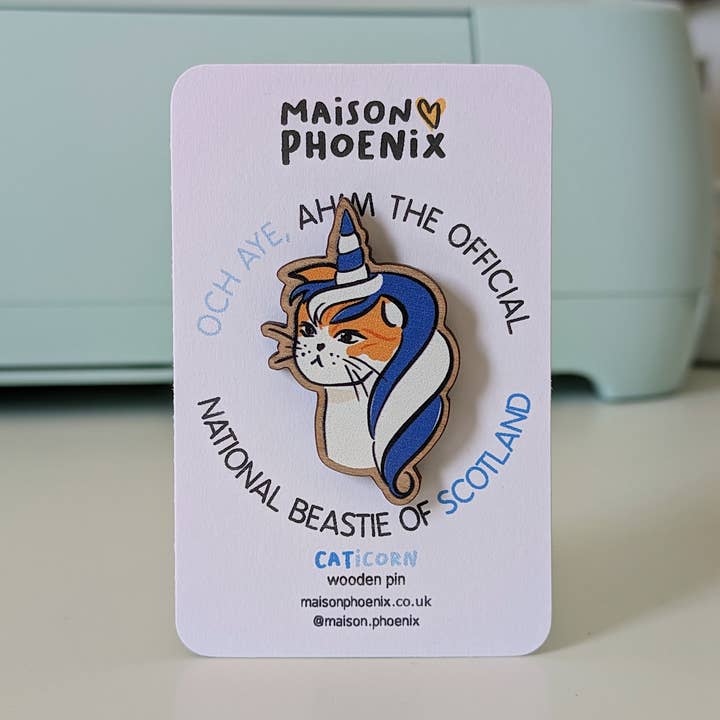 Caticorn Wooden Pin for wholesale by Maison Phoenix