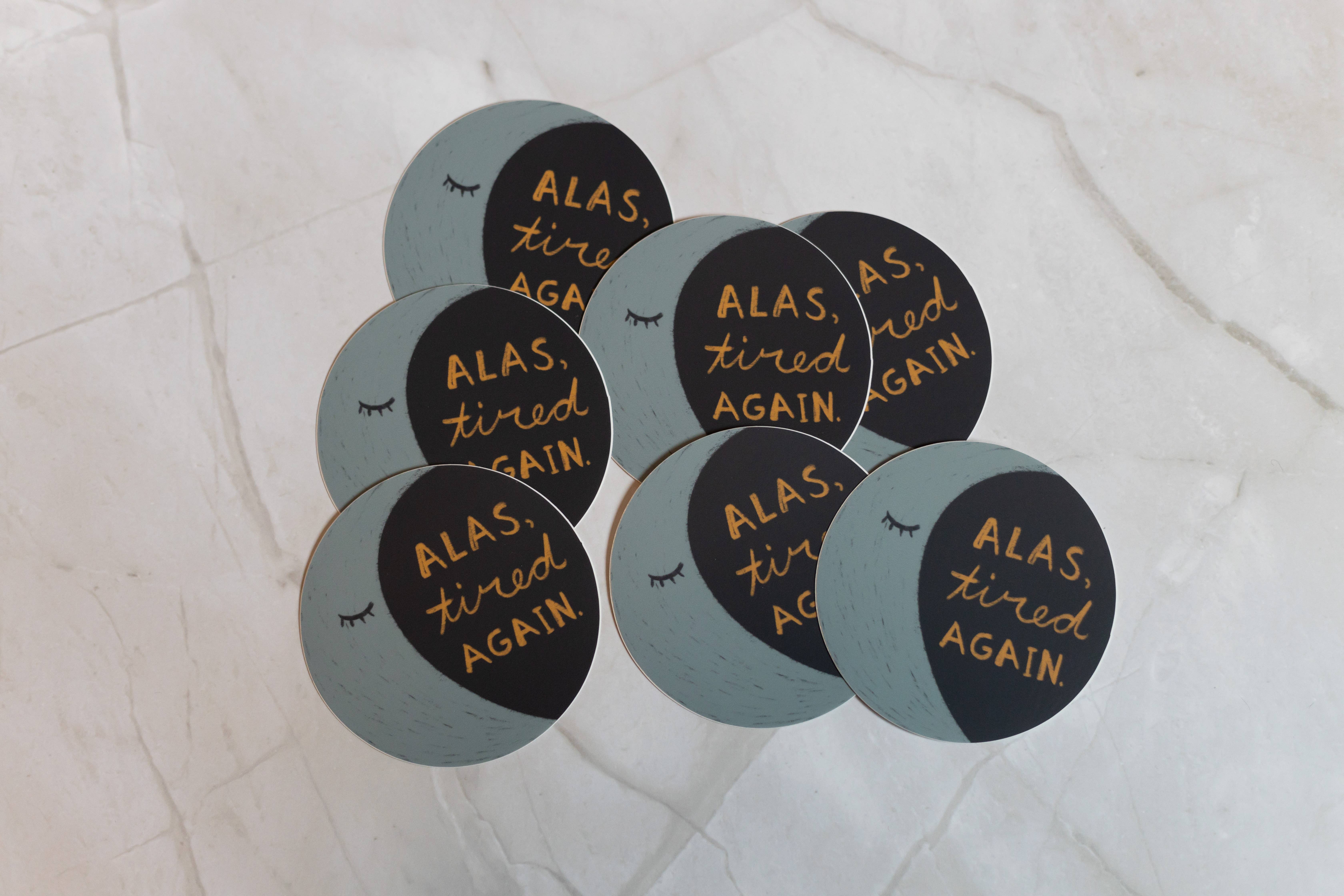Omie Oh My! - Wholesale Sticker - Alas, Tired Again Moon Vinyl Sticker2