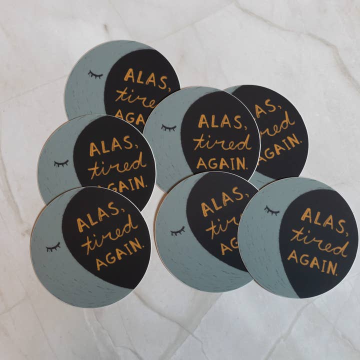 Omie Oh My! - Wholesale Sticker - Alas, Tired Again Moon Vinyl Sticker2
