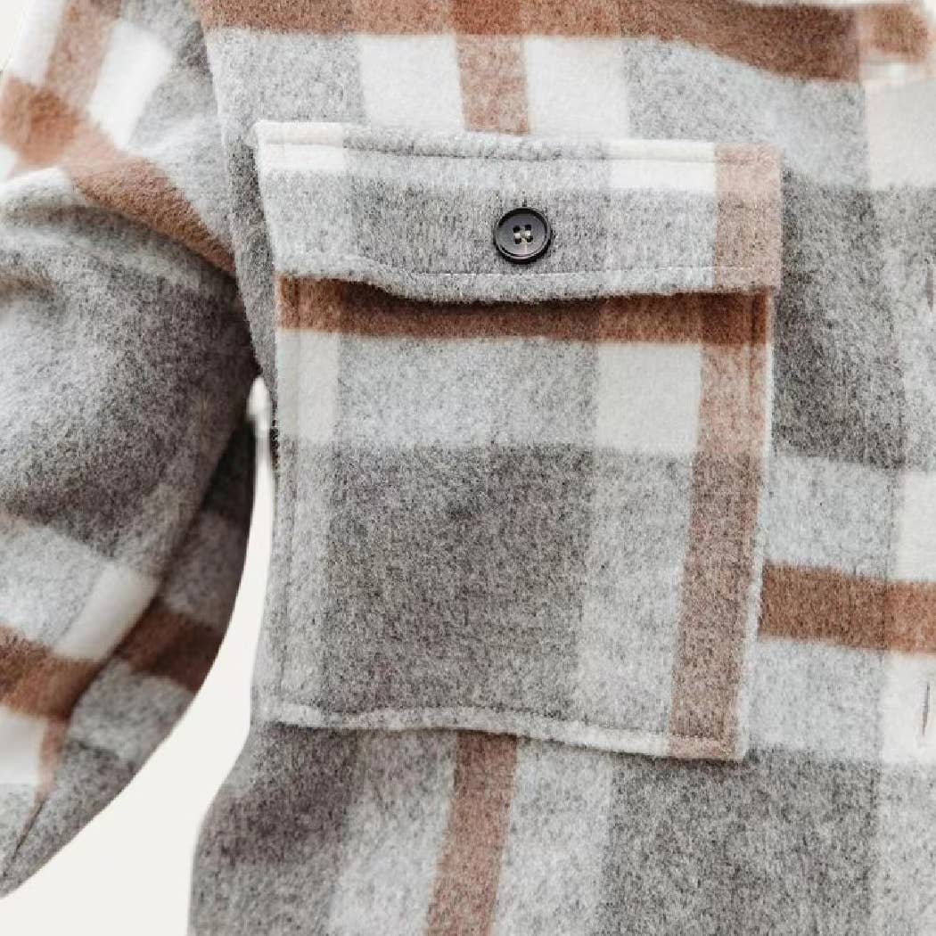 The Moment Collection - Wholesale Shirt Jacket/Shacket - Women's - Prime Time Classic Multi Plaid Collared Button Down Shacket6