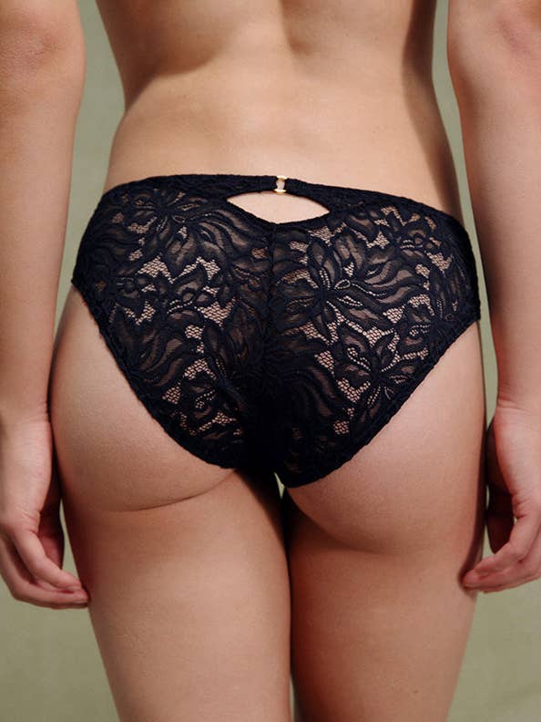 Sola Panties - Recycled Lace - Ebony Black for wholesale by Mina Storm