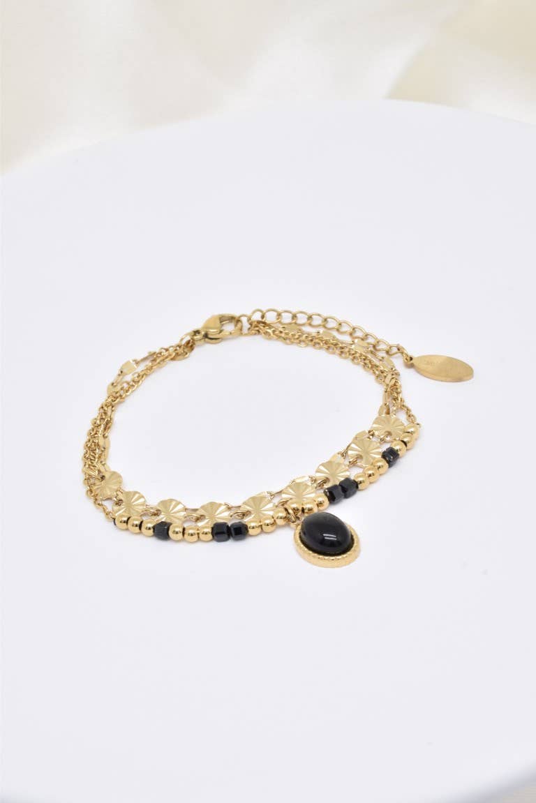 Kapyco - Wholesale Woven/Braided Bracelet - Stainless steel three row bracelet - BR210216OR0