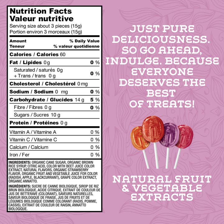 Lovely Candy Company - Wholesale Lollipop - Bulk Organic Lollipops -10lb, Gluten Free Candy, No Dyes