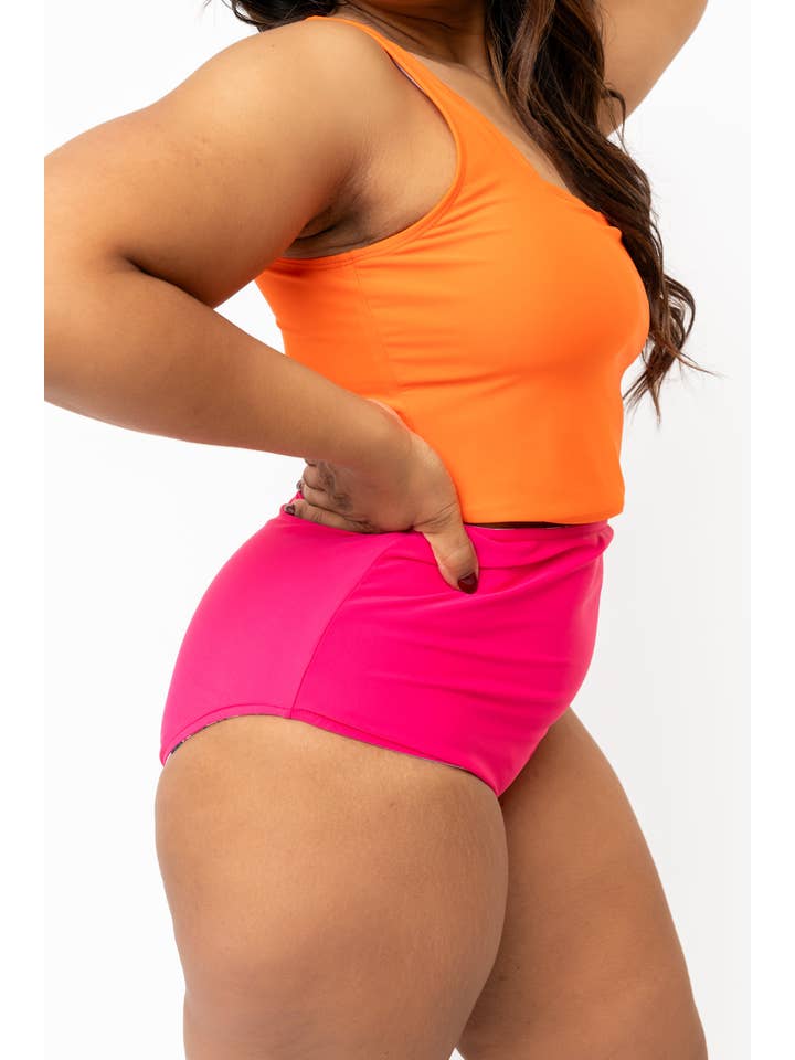 Coral Reef Swim - Wholesale Swim Bottoms - Women's - Floral Fusion/Hibiscus Reversible Midi Swim Bottoms8