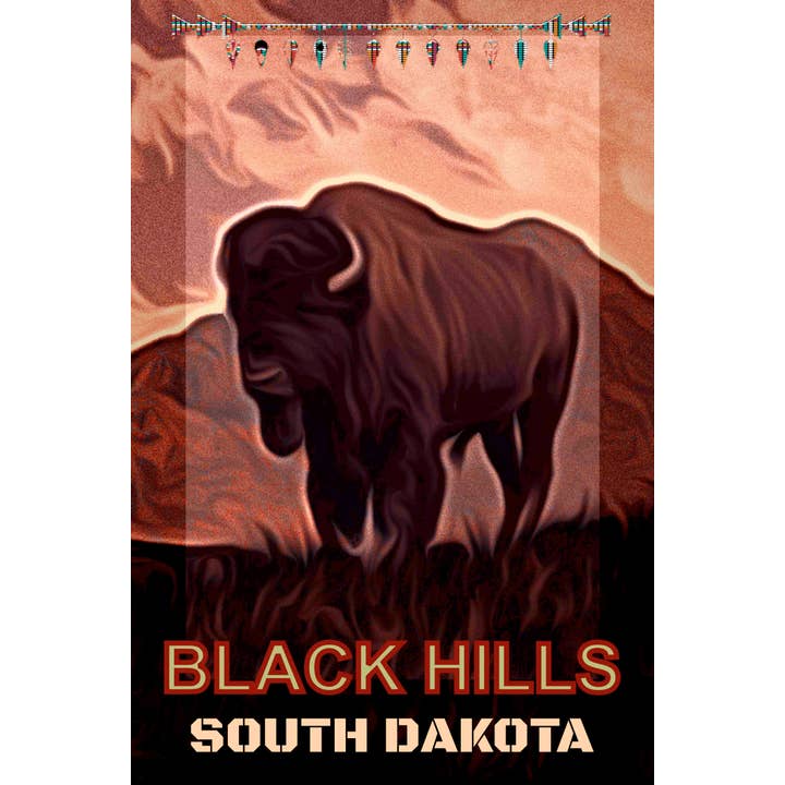 Black Hills So. D. Buffalo Bison Travel Poster16x24 for wholesale by BMS BIZ