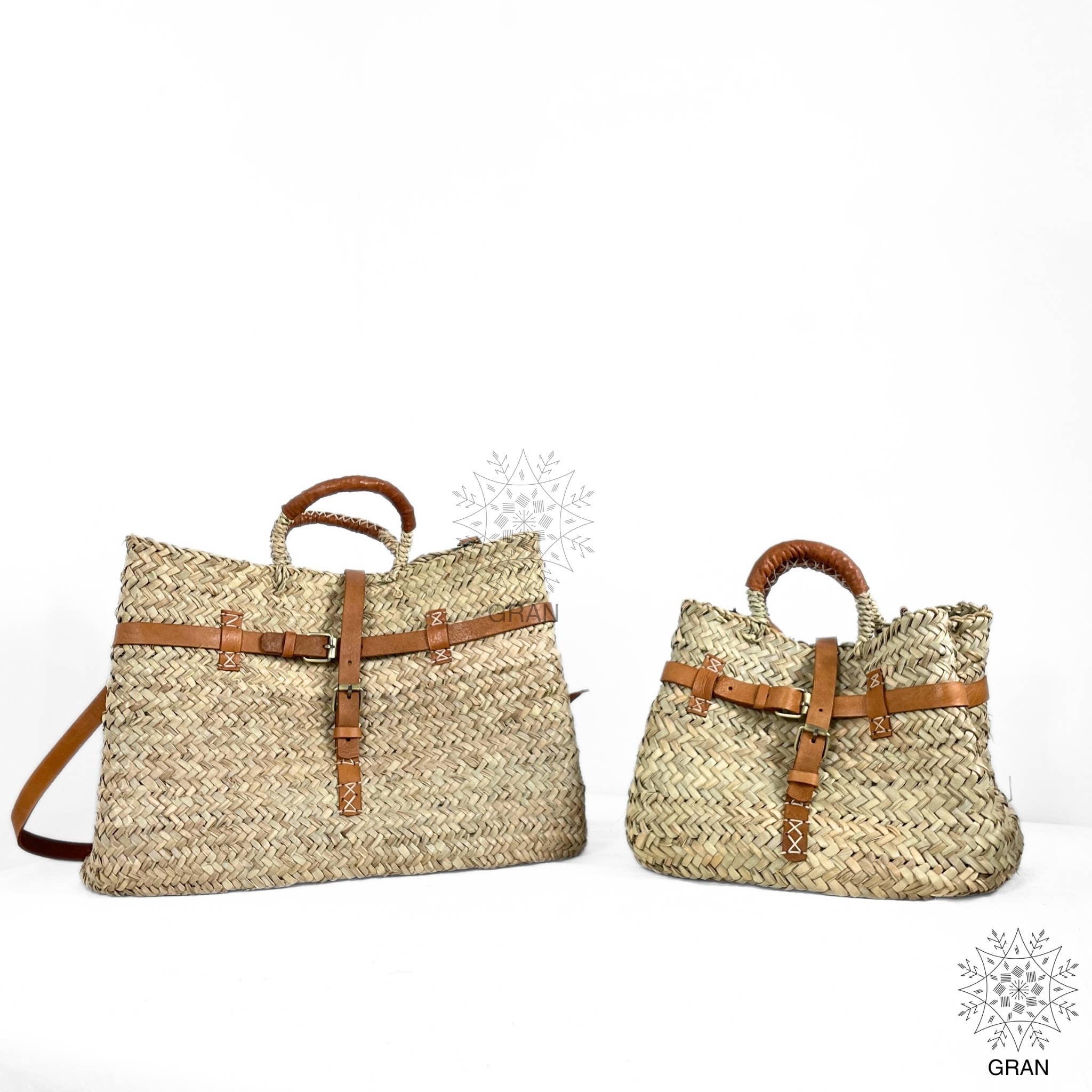 Gran Wholesale - Vendita all'ingrosso Borsa da spiaggia - Borsa di paglia con doppio manico in pelle, borsa mercato francese6