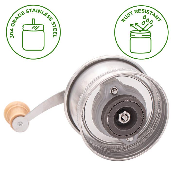 Mason Jar Lifestyle - Wholesale Coffee Grinder - Coffee and Spice Grinder Lid for Mason Jars