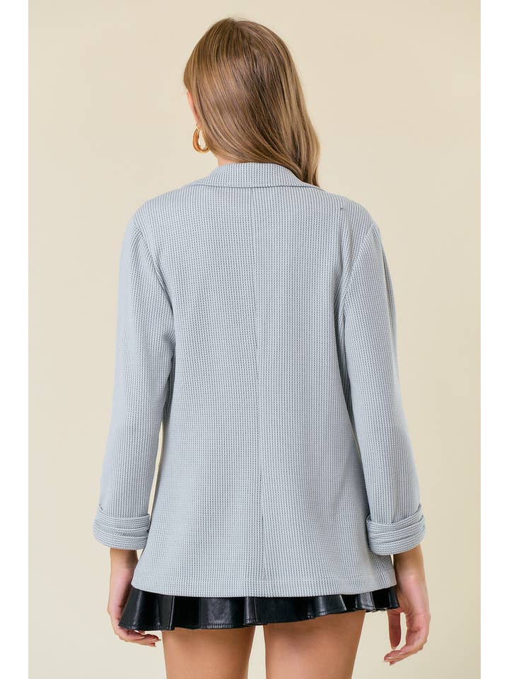 Doe and Rae - Wholesale Blazer - Women's - Shirred Sleeve Textured Blazer - 10150J