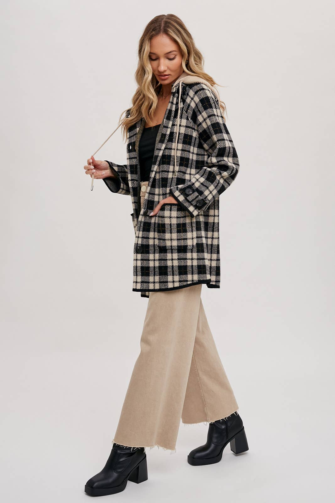 Bluivy - Wholesale Jacket - Women's - PLAID HOODIE JACKET20