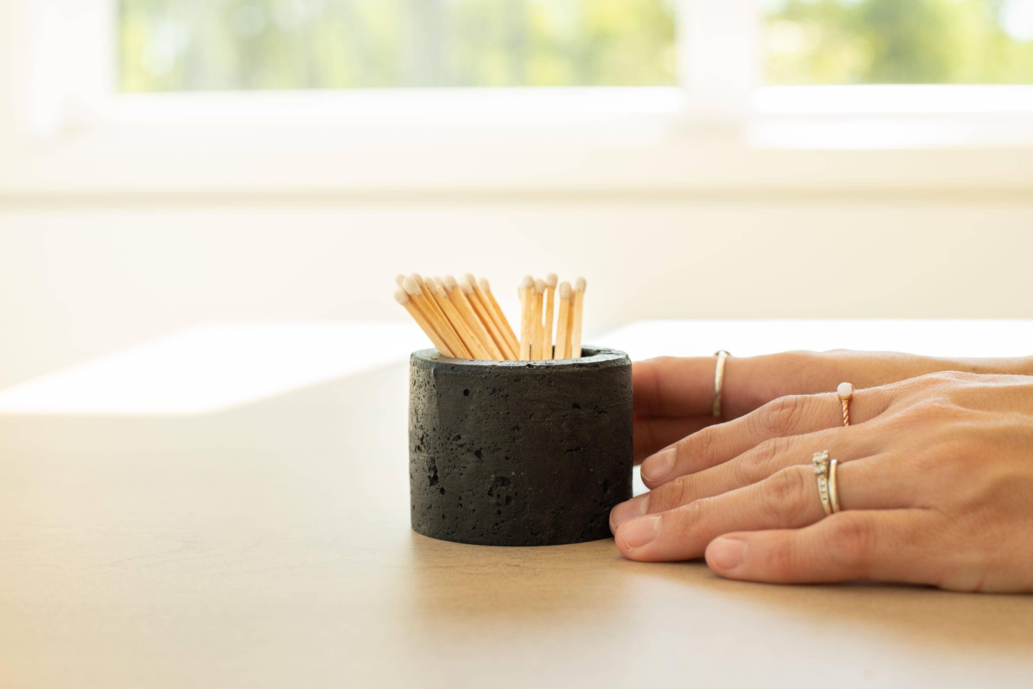 Lynn & Liana Designs - Wholesale Decorative Tabletop Object - Travertine and Lava Rock Mini Vessel (no tariffs)1