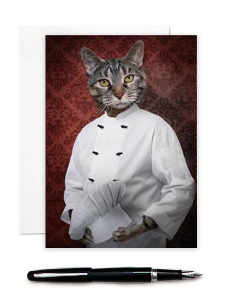 Chef Lola - Cat Card for wholesale by The Lonely Pixel