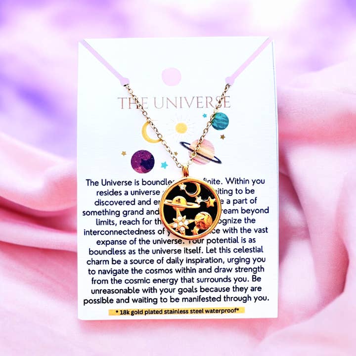Soul Charms - Wholesale Pendant/Charm Necklace - The Universe - 18K Gold Plated, Waterproof Necklace2