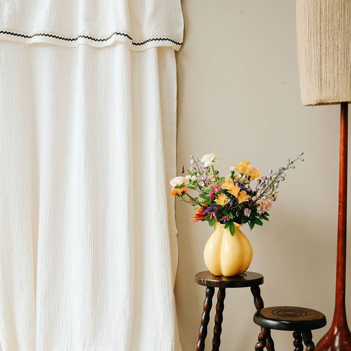 Cocoeko - Wholesale Curtain - Double gauze cotton panel ECRU / KHAKI2