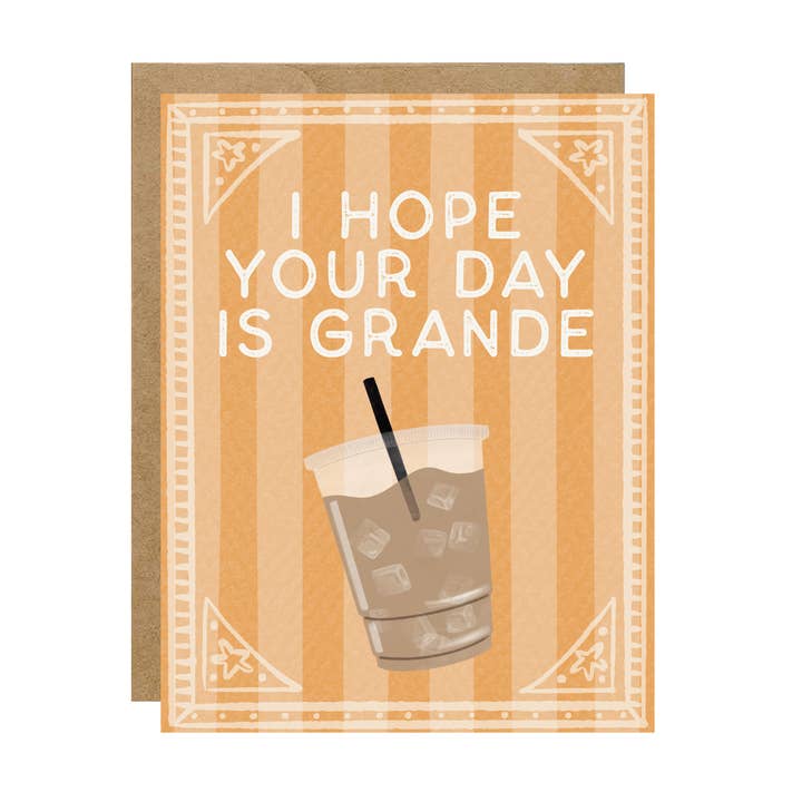 I Hope Your Day Is Grande - Iced Coffee Shop Card for wholesale by Simple Whimsy