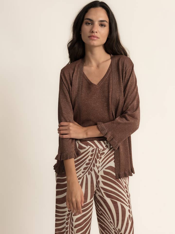 CÁRDIGAN PUNTO VOLANTES B2B para venta al por mayor de CMS Love