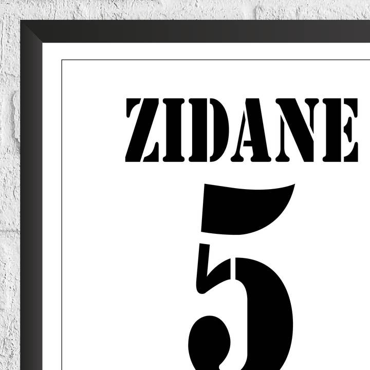 Man of the Match Football - Wholesale Art Print - Zinedine Zidane Real Madrid Legend Stats Print2