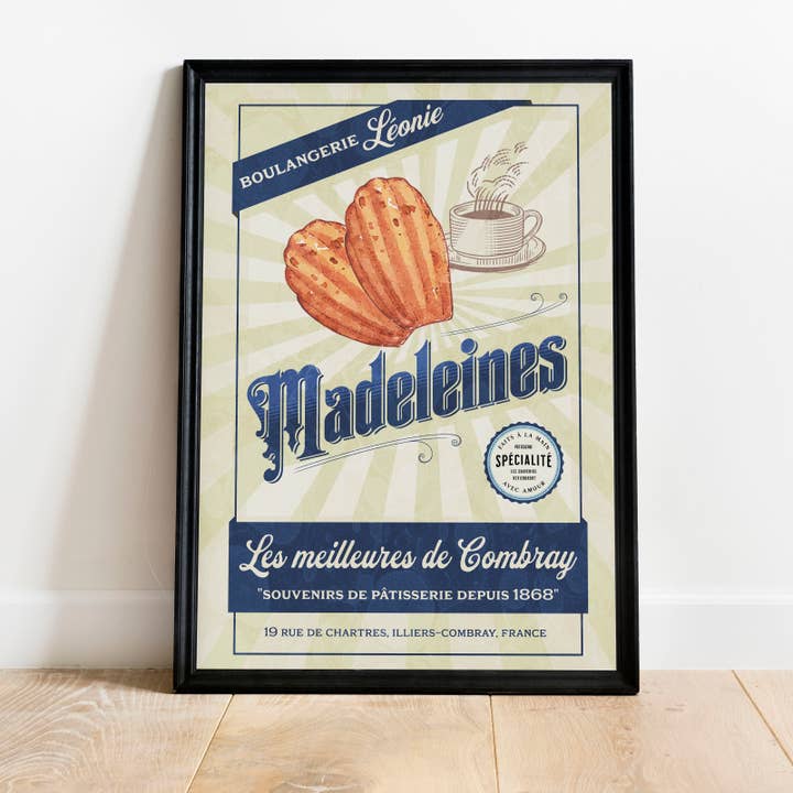 Proust 'In Search of Lost Time' Madeleine Poster Print (French) for wholesale by Literary Craft Parlour