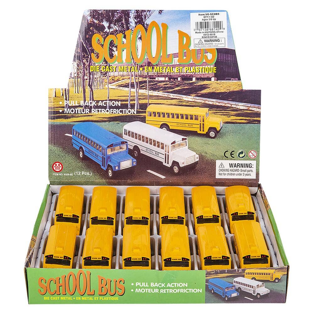 The Toy Network - Wholesale Toy Car/Truck - Kids - 5" Diecast Pull Back School Bus3