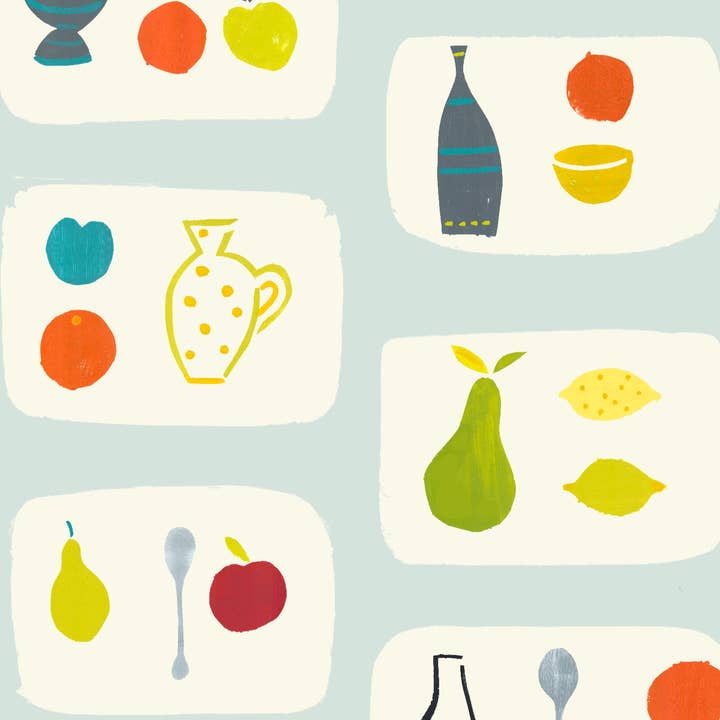 Naive Fruit Screen printed Wallpaper por atacado de Sharon Jane Studio
