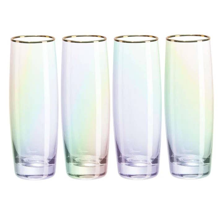 Forma House – wholesale Wine glass – Root7 / Drinkind - Prosecco Stemless 4-pack Rainbow