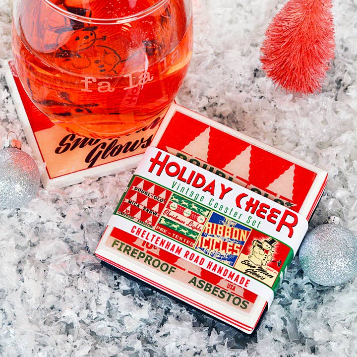 Cheltenham Road – wholesale Underlägg – Vintage jul dricka dalbana Set6