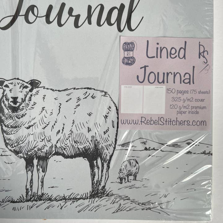 Art by Erica H & Rebel Stitchers - Wholesale Notebook - Handmade Fiber Arts Spiral Bound Journal Sheep Illustration2